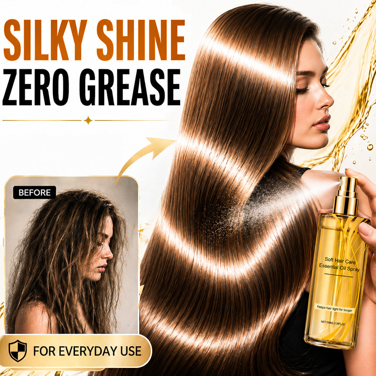 💞Slonkaz™ Lightweight Hair Oil Spray – Smooth, Shiny Hair Without Greasy Buildup
