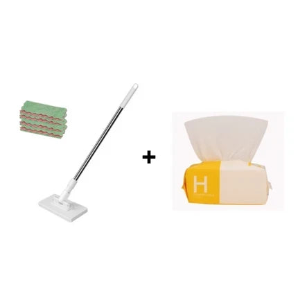 Slonkaz™🧹Disposable Dust Mop with 4 Reusable Cloths.Lightweight Floor Dusting Mop For Hardwood Tile Floors