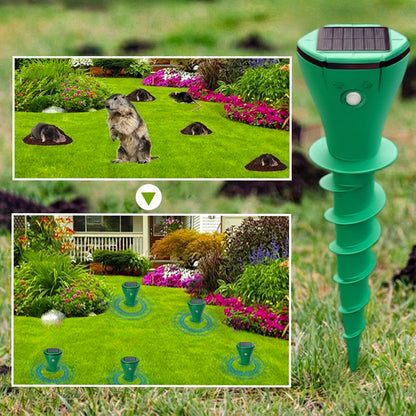 ☘️ Aovego® Solar Sonic Mole Repellent Stakes – Waterproof Ultrasonic Yard Pest Repeller