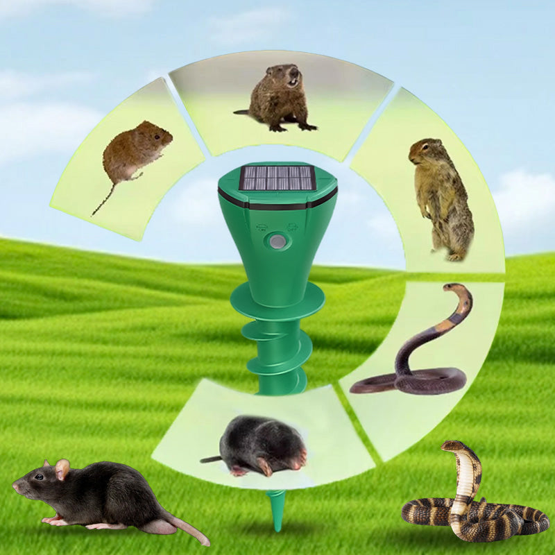 ☘️ Aovego® Solar Sonic Mole Repellent Stakes – Waterproof Ultrasonic Yard Pest Repeller