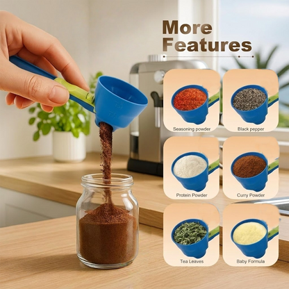2-in-1 Spill-Proof Scoop & Funnel — For Coffee, Protein & Baking