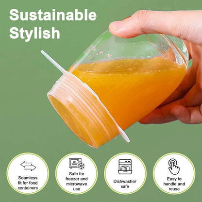 Slonkaz™ Silicone Stretch Lids Reuseable Microwave Safe Flexible Covers (offer)