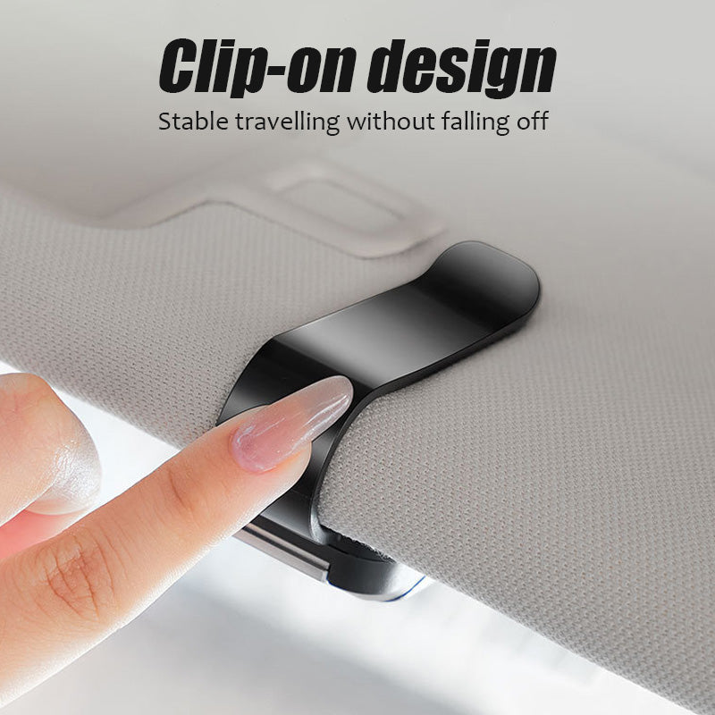 Slonkaz™ 2-in-1 Car Sunglasses Holder & Card Clip – Secure, Space-Saving Visor Organizer😎