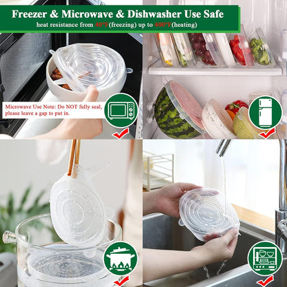 Slonkaz™ Reusable Silicone Lids — 6 PCS Stretch Bowl & Pot Covers