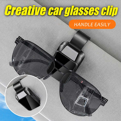 Slonkaz™ 2-in-1 Car Sunglasses Holder & Card Clip – Secure, Space-Saving Visor Organizer😎