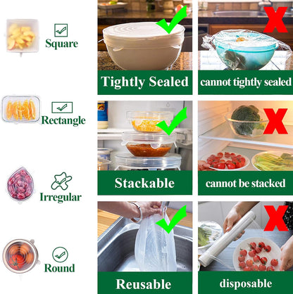 Slonkaz™ Reusable Silicone Lids — 6 PCS Stretch Bowl & Pot Covers