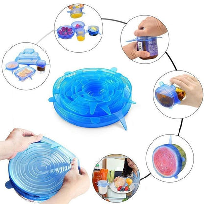 Slonkaz™ Reusable Silicone Lids — 6 PCS Stretch Bowl & Pot Covers
