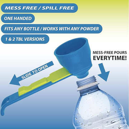2-in-1 Spill-Proof Scoop & Funnel — For Coffee, Protein & Baking