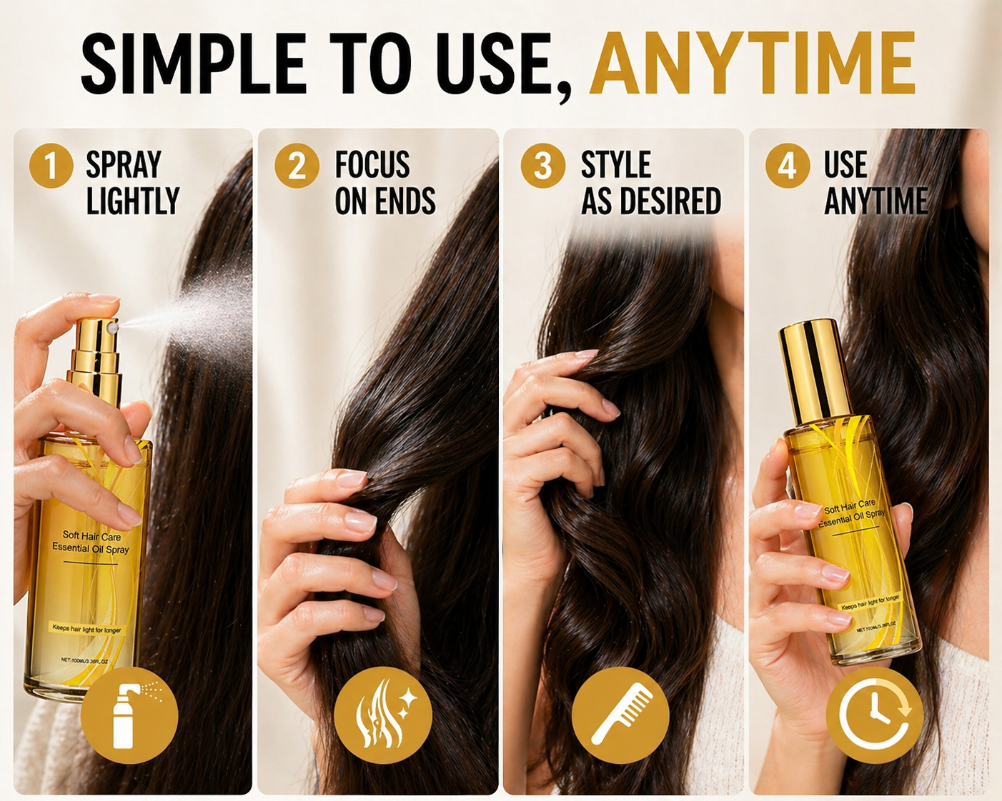 💞Slonkaz™ Lightweight Hair Oil Spray – Smooth, Shiny Hair Without Greasy Buildup