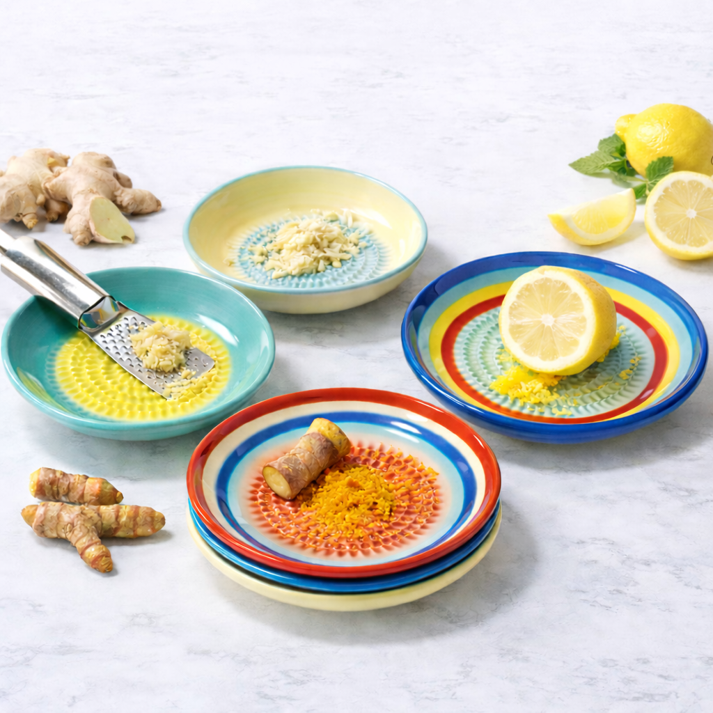 Slonkaz™ Multi-Function Ceramic Ginger & Garlic Grater – Fine Grinder for Fruits, Spices & Fresh Flavor