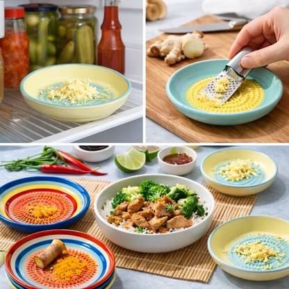 Slonkaz™ Multi-Function Ceramic Ginger & Garlic Grater – Fine Grinder for Fruits, Spices & Fresh Flavor