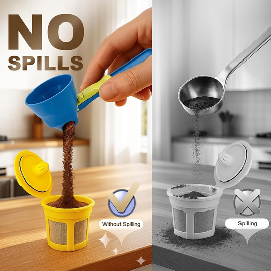 2-in-1 Spill-Proof Scoop & Funnel — For Coffee, Protein & Baking