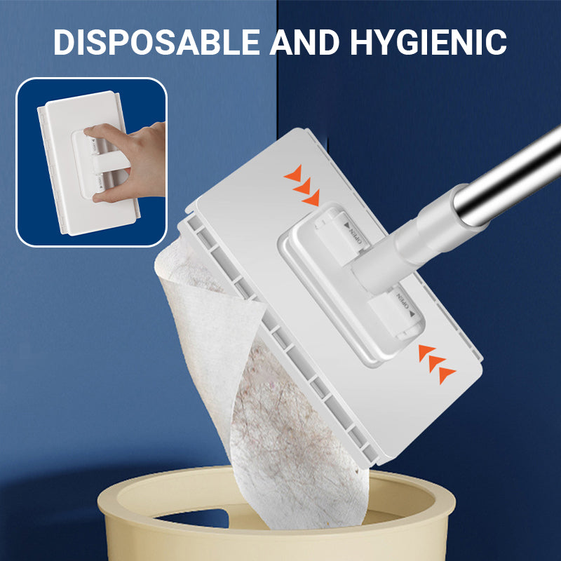 Slonkaz™🧹Disposable Dust Mop with 4 Reusable Cloths.Lightweight Floor Dusting Mop For Hardwood Tile Floors
