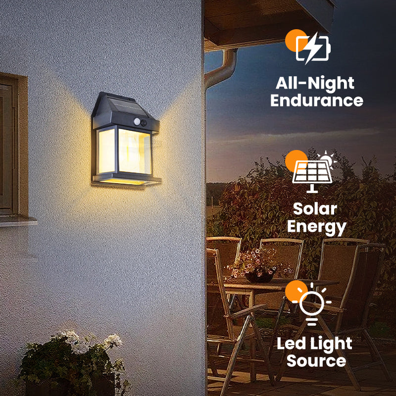 💡Billhol® Solar Motion Sensor Wall Light – Brighten Your Porch, Garage & Backyard Without Wiring