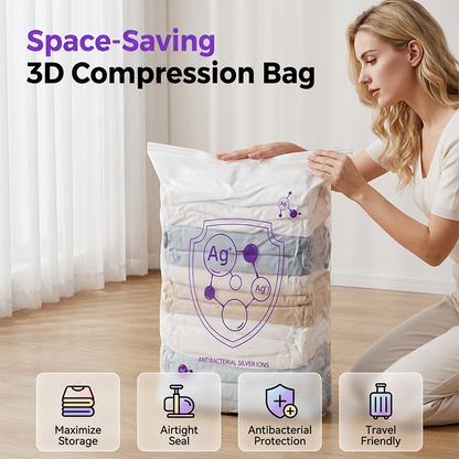 🧳 Buy 2 Get 1 FREE | Slonkaz™ 3D Antibacterial Compression Bags (No Pump Needed)