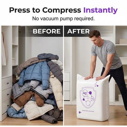 🧳 Buy 2 Get 1 FREE | Slonkaz™ 3D Antibacterial Compression Bags (No Pump Needed)